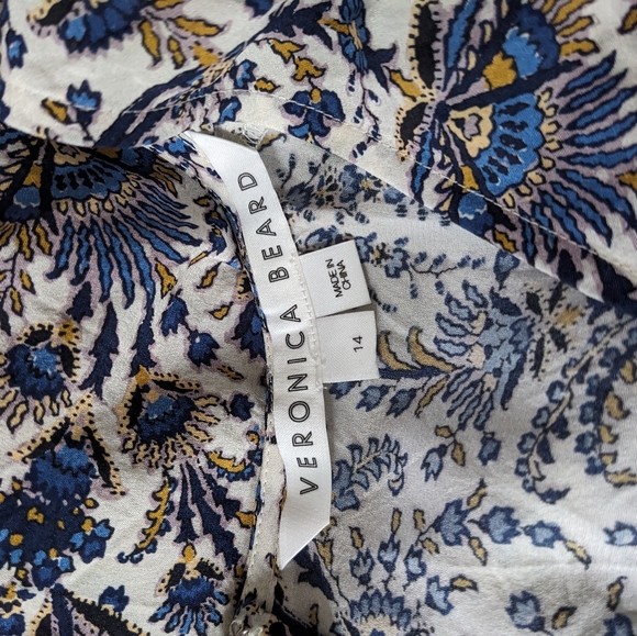 Veronica Beard 14 Henrieta Stretch Silk Floral Multi Blouse Top - Picture 9 of 10